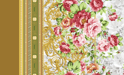 Textile and digital seamless pattern floral design 