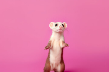 Very cute Ferret in nature, national geography, Wide life animals. AI Generated.