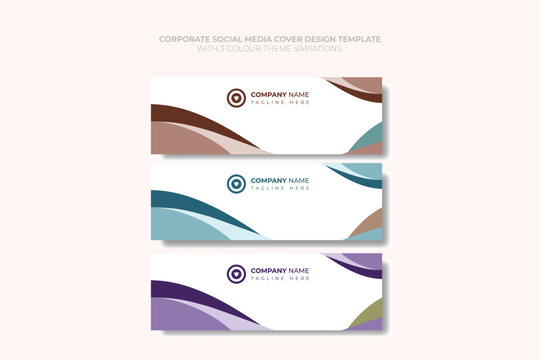 Social media cover banner Vector template with 3 color theme