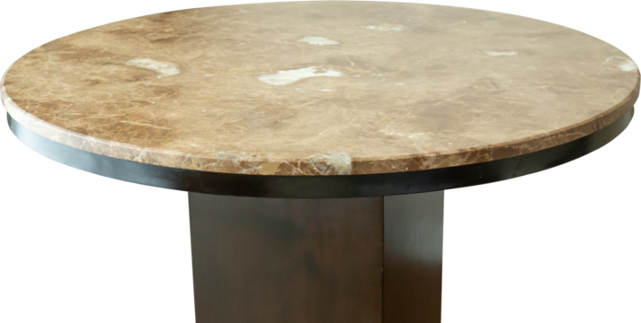 Marble stone table top isolated on white background for product display