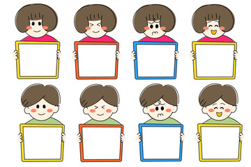 パネルを持つ人