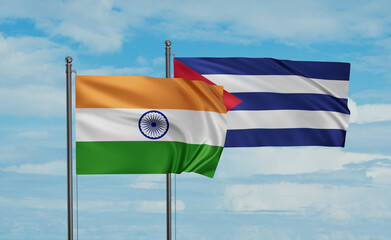 Cuba and India flag
