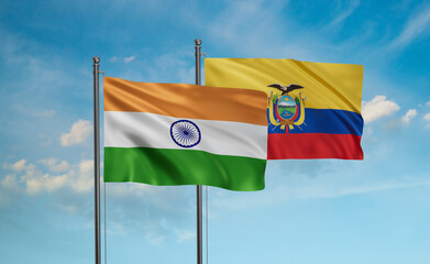 Ecuador and India flag