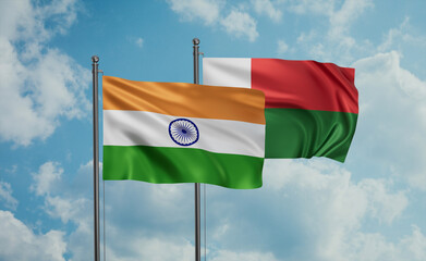 Madagascar and India flag