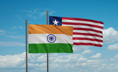 Liberia and India flag