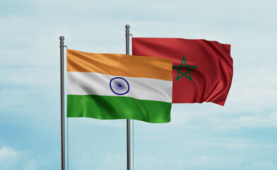 Morocco and India flag
