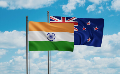 New Zealand and India flag