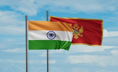 Montenegro and India flag