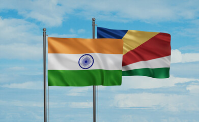 Seychelles and India flag