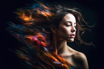 Ai generative. Portrait of a woman moving in a dance. © Olena Rudo