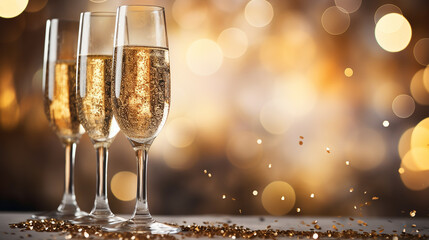 The allure of champagne, with its effervescent fizz and shimmering bubbles. Generative AI