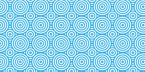 Seamless abstract blue patter background with waves texture. circles with seamless pattern overloping blue geomatices retro background.	
