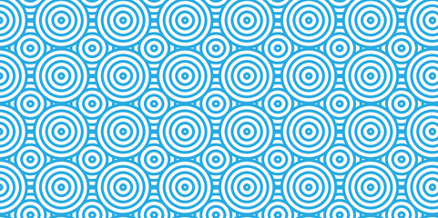 Seamless abstract blue patter background with waves texture. circles with seamless pattern overloping blue geomatices retro background.	
