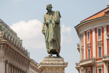 Statue depicting Guiseppe Parini, an Italian prose writer and poet