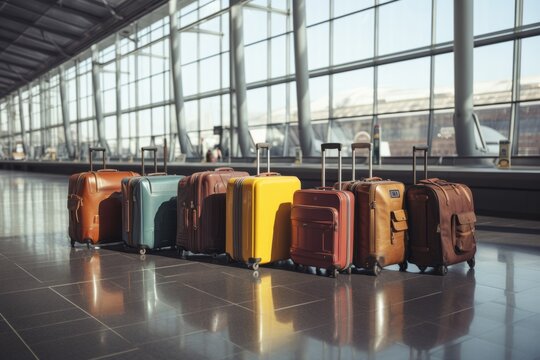 Suitcases In Airport, Generative AI 