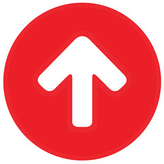 arrow sign on red circle for direction ,one way. symbol vector illustration