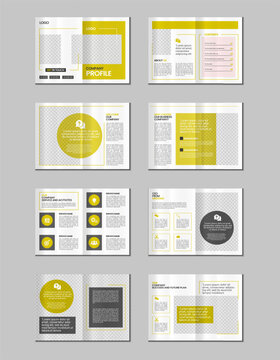 Company profile, multipage brochure template, include cover page, vertical a4 format presentation, landing page, annual report, leaflet, magazine, catalog, minimalist colorful geometric layout design
