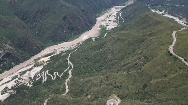 aerial view of Colombia Chicamocha National Park canyon