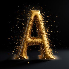 3d render letters a dispersion black background generative ai