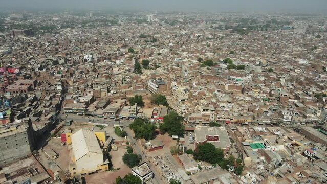 Aerial view of Multan city in Punjab, Pakistan. Multan is Pakistan's seventh-largest city as per the census