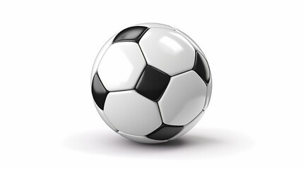 Fototapeta premium Realistic soccer ball or football ball on white background. 3d Style vector Ball isolated on white background generative ai