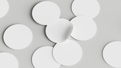 Sticker randomly displayed, Mock-up, Gray background