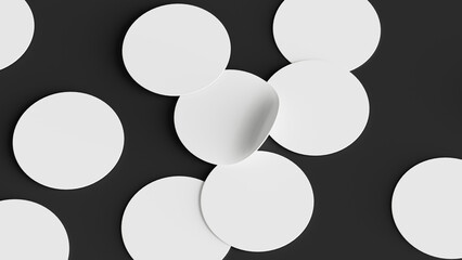 Sticker randomly displayed, Mock-up, Black background