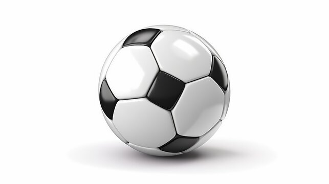 Realistic soccer ball or football ball on white background. 3d Style vector Ball isolated on white background generative ai