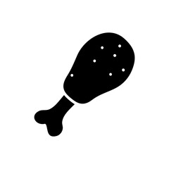 Grilled chicken icon vector. Chicken illustration sign. BBQ symbol. Bird logo.
