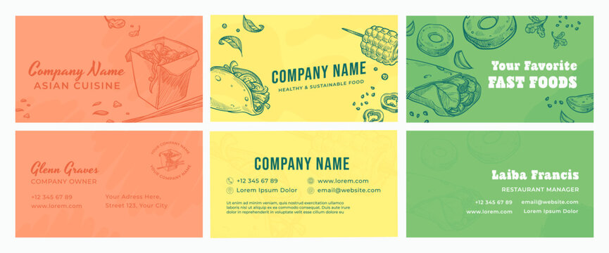 Business Card Set Design For Fast Food Restaurant