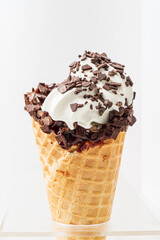 ice cream cone on the white