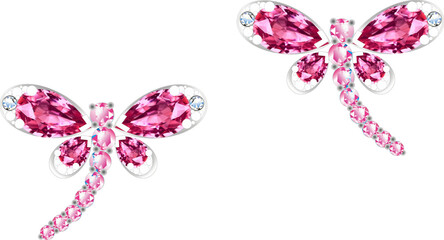 Dragonfly gemstone earring 2023071118