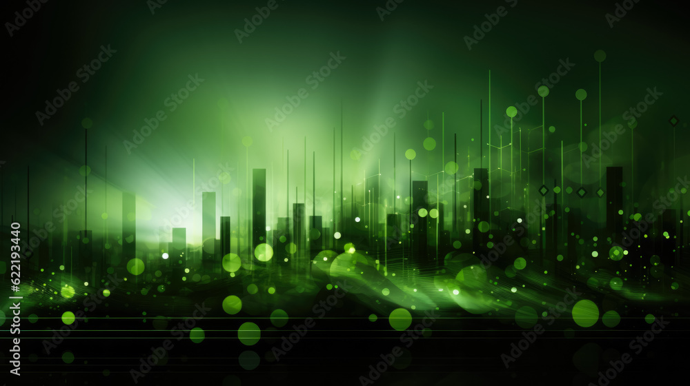 Sticker Abstract green financial background