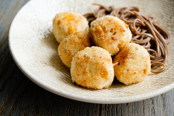 turkey balls with buckwheat noodles