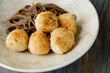 turkey balls with buckwheat noodles