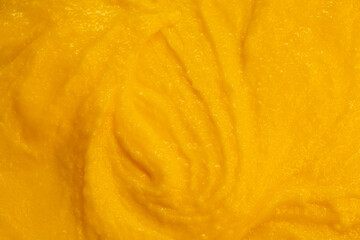 Fruit yogurt ice cream. Smoothies from fresh fruits and berries. Ice cream texture. Delicious sweet dessert close-up as a background.