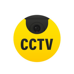 CCTV Camera. Black Video surveillance sign. Warning. Security video. Closed Circuit Television. Vector illustration