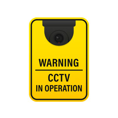 CCTV Camera. Black Video surveillance sign. Warning. Security video. Closed Circuit Television. Vector illustration