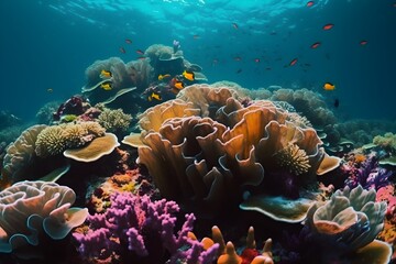 Fototapeta na wymiar Photos of beautiful reef fish swimming