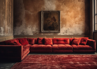 elegant interior in old luxury villa