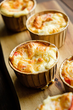 cheese souffle with fresh vegetables