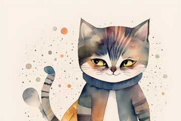 a peeping cat. Generative AI