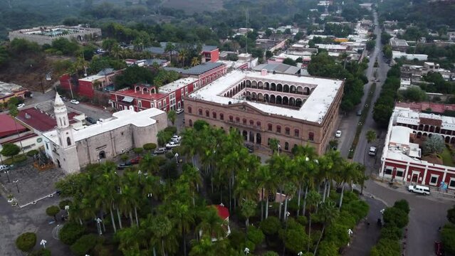 Drone shot of the Magical Town El Fuerte Sinaloa