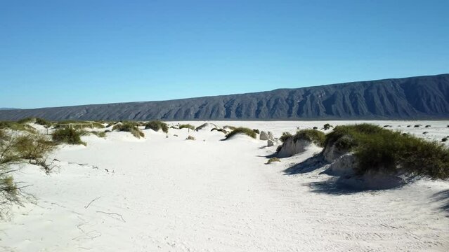 Drone shot of the gypsum dunes in Cuatrocienegas Coahuila