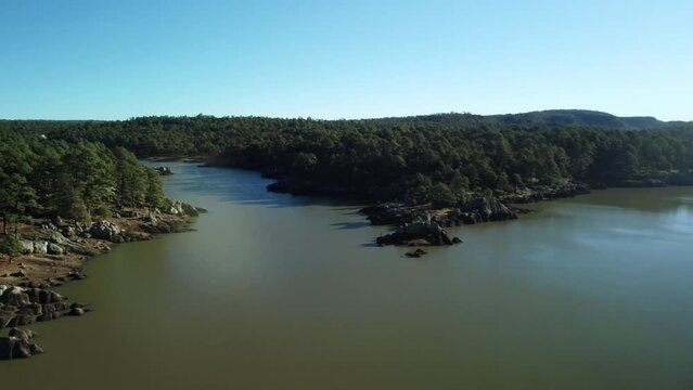 Aerial drone shot of Lake Arareco, Chihuahua