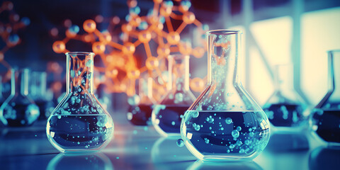 Laboratory Glassware and Tubes - Scientific Glassware for Chemical Background - Laboratory...