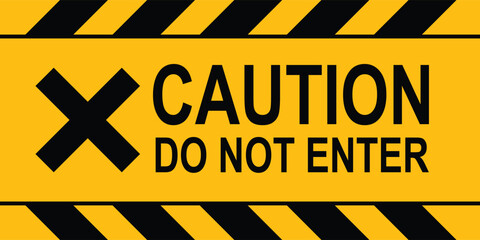 caution do not enter warning sign symbol X symbol yellow background