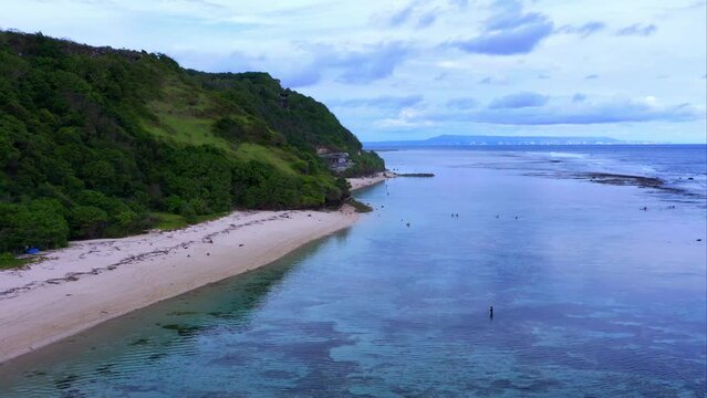 Idyllic Gunung Payung Beach In Bali, Indonesia - aerial shot