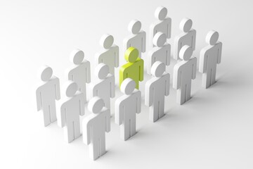 Different person figure in team group