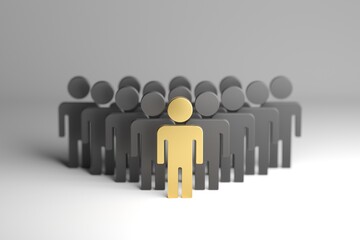 Team leader. Standing out from the crowd